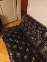 Sofa in Chesterfield-Stil, Kunstleder, Dunkelbraun