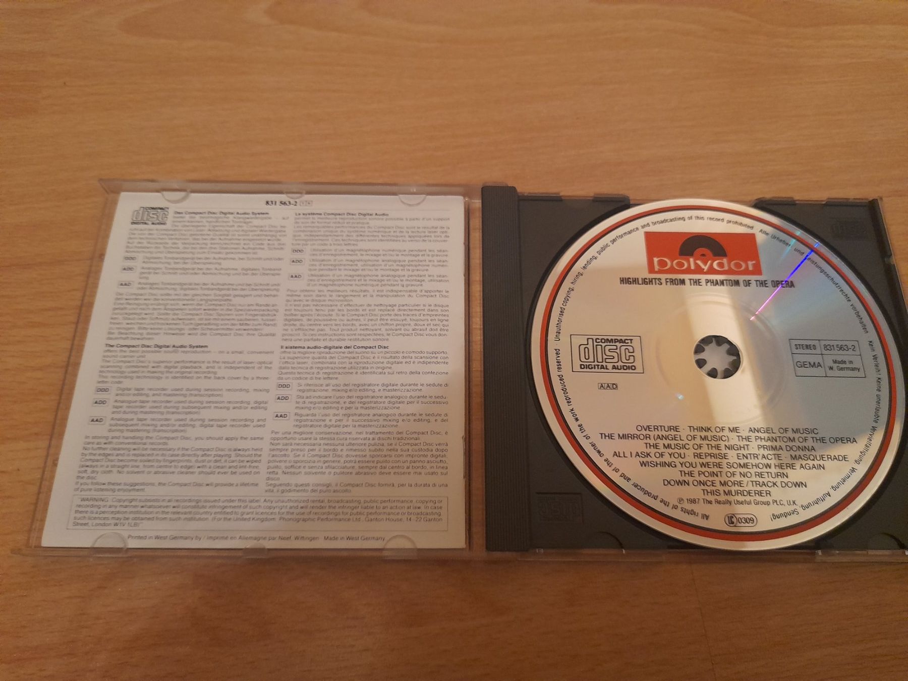 CD: CD Phantom der Oper - London Cast – Usato da Lustmühle venduto da chevi03 1