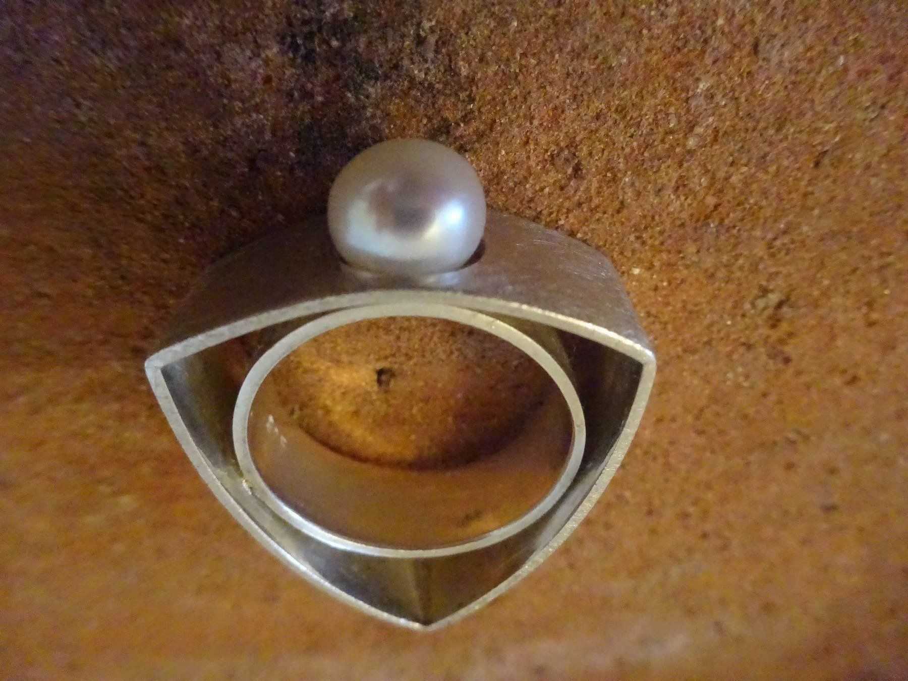 Anelli: Perle Ring RG60 / 925 Silber – Usato da Esslingen venduto da FetteSchnecke 2