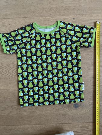 Unikat: elastisches T-Shirt Birnenmuster, Gr 98/104
