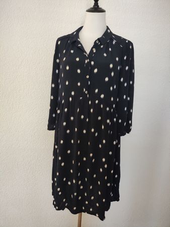 Kleid Monsoon schwarz gepunktet Grösse L guter Zustand