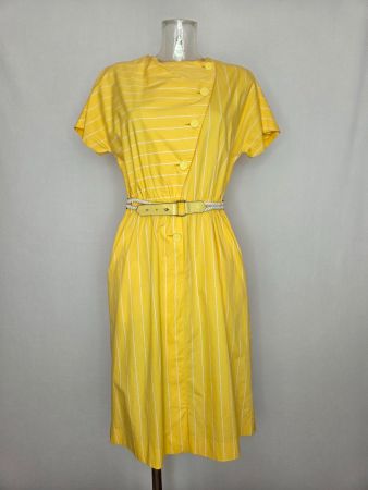 Vintage Sommerkleid 80er mit Anker-Knöpfe