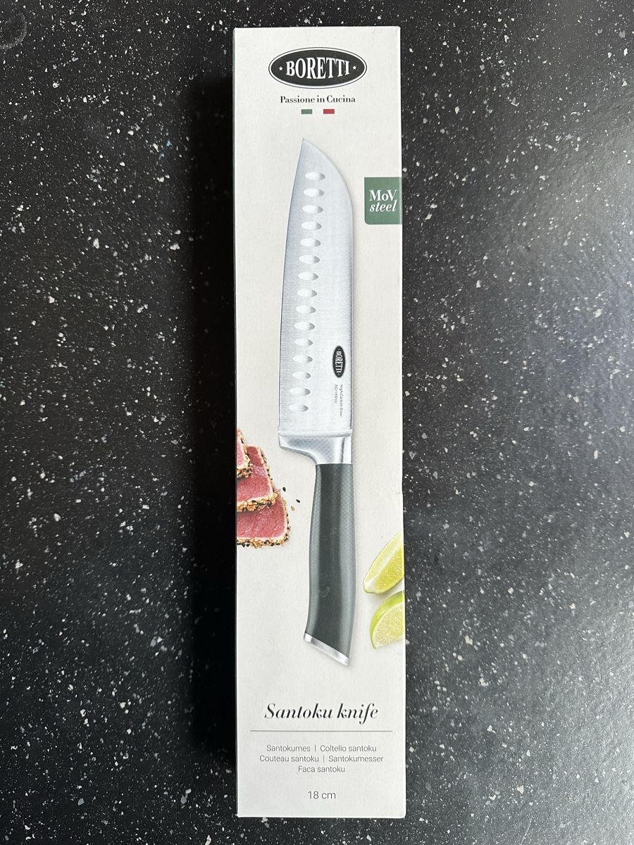 Coltelli da cucina: BORETTI Santoku-Messer Neu 18cm – Nuovo e nell'imballaggio originale da Le Vaud venduto da Balthasar