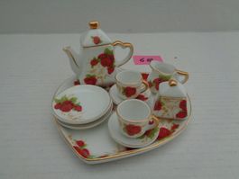 Miniatur Deco Porzellan-Set mit Goldrand
