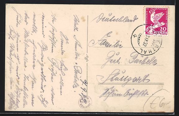 Cartoline postali: AK Vorder-Wäggithal, Ortspartie, 1932 – Usato da Berlin venduto da bartko-reher 1