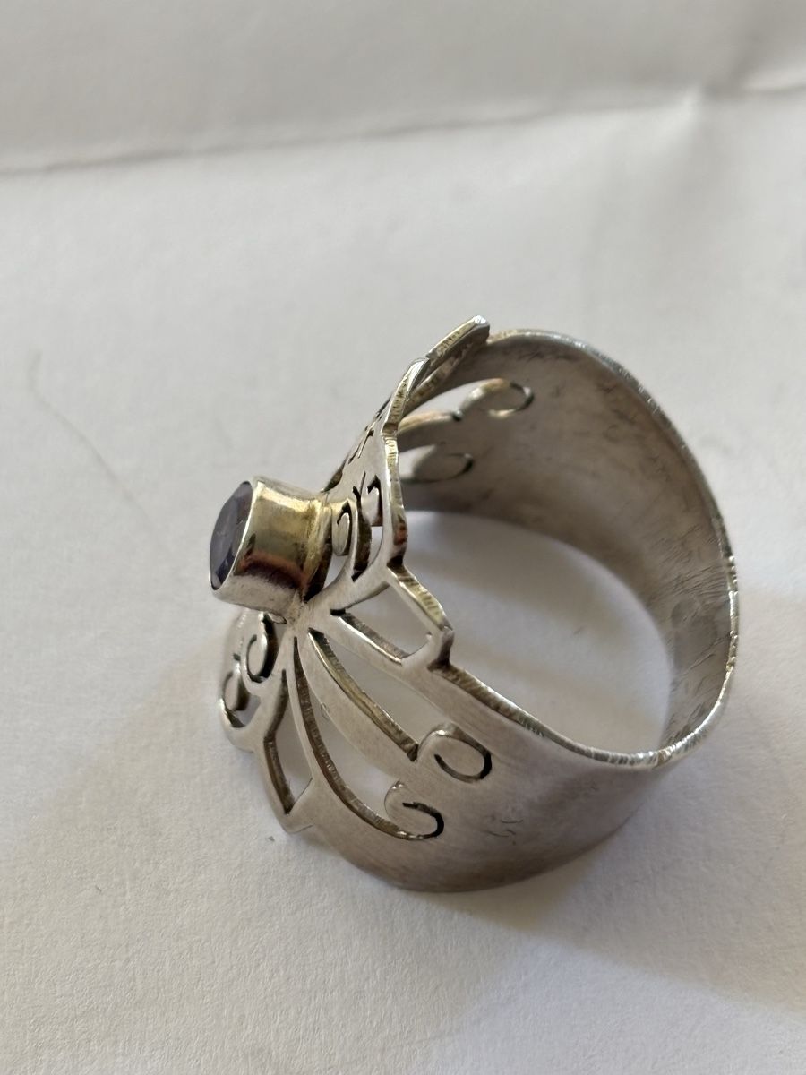 Anelli: Silberring mit lila Stein 925 – Usato da Langnau am Albis venduto da flusspflege 3