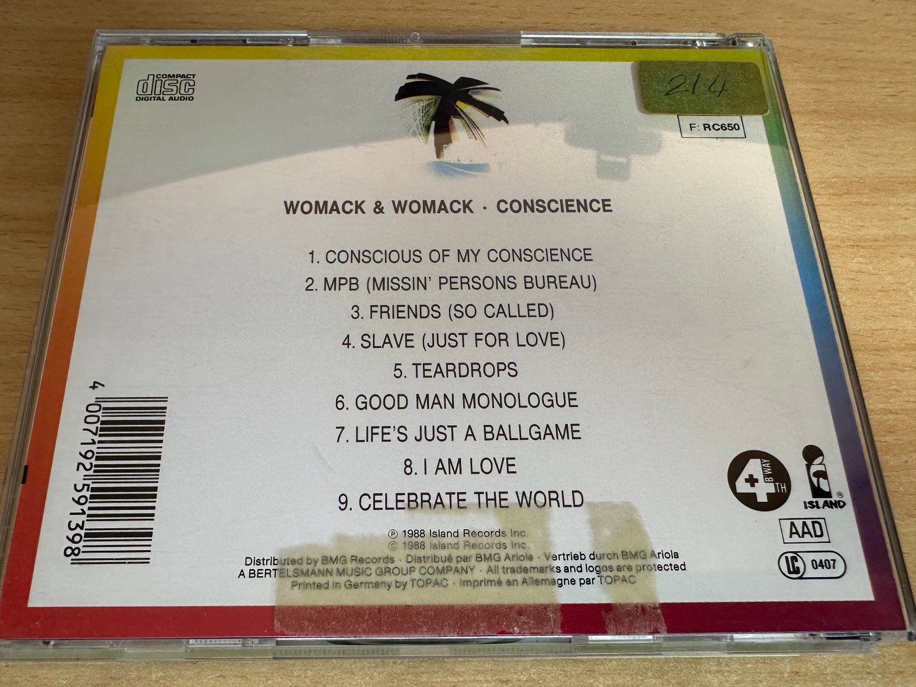 CD: Womack & Womack – Conscience – Usato da Rikon im Tösstal venduto da Alpenmutz 1