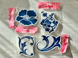 LaBlanche Stempelset Blau Weiss Florale Ornamente – 4-teilig