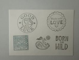 Rubber Stamps Set 5 Pieces Scrapbooking Crafting