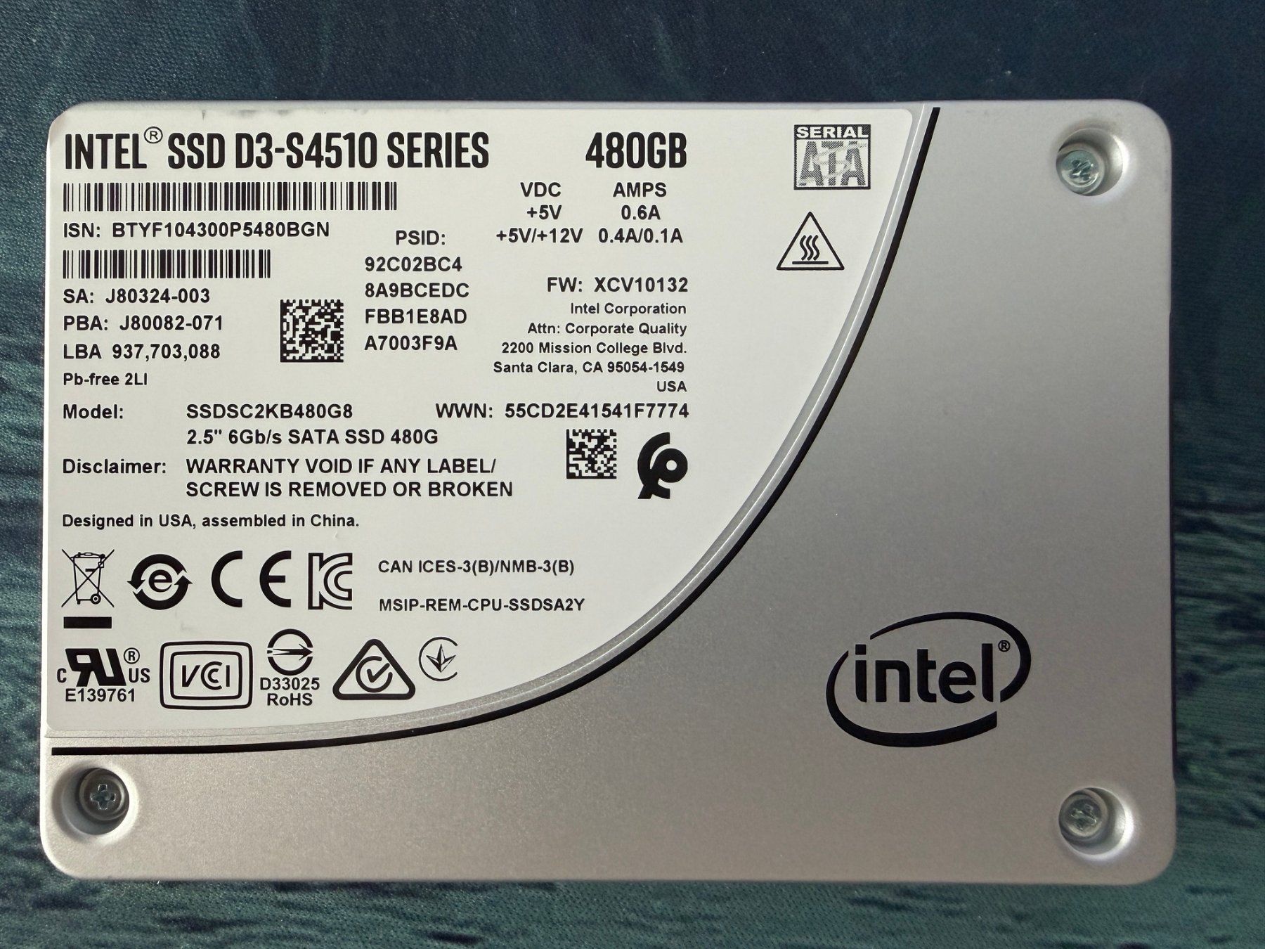 Intel Dischi rigidi: Intel SSD 480GB 2.5" SATA SSD – Usato da Glattpark(Opfikon) venduto da Golghot92
