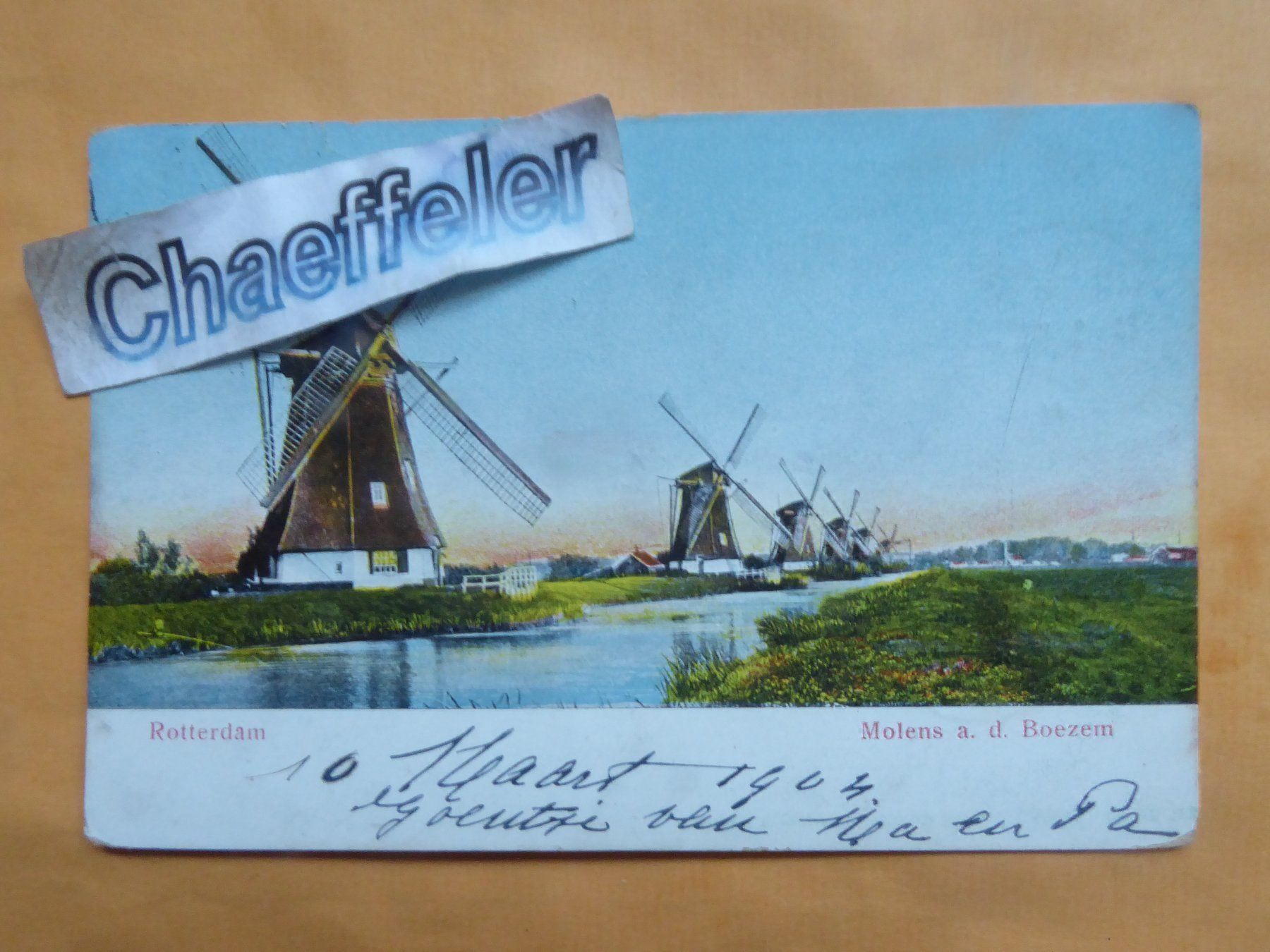 Cartoline postali: 1904 Rotterdam, Molens a.d. Boezem – Usato da Zürich venduto da Chaeffeler