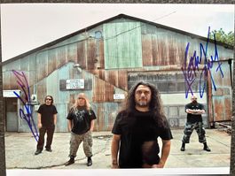 SLAYER original in person Autogramm Grossfoto / signiert