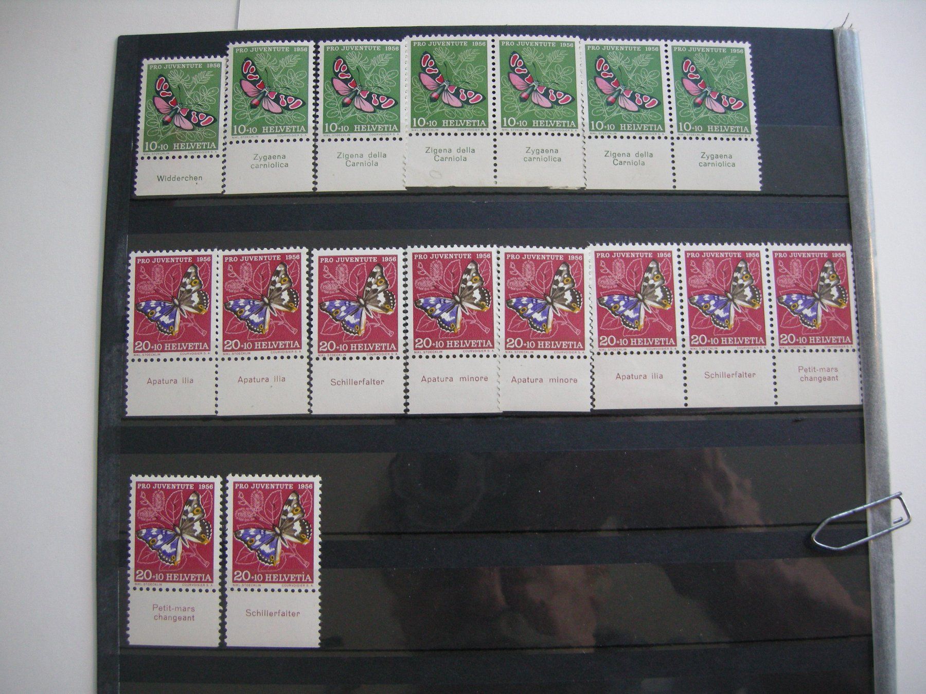 Tutti i francobolli: 1956 PRO JUVENTUTE TABS, RESTLOT, POSTFRISCH/** – Usato da Rüti ZH venduto da jupi1945 2