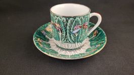 Asiatische Tasse mit Unterteller handbemalt