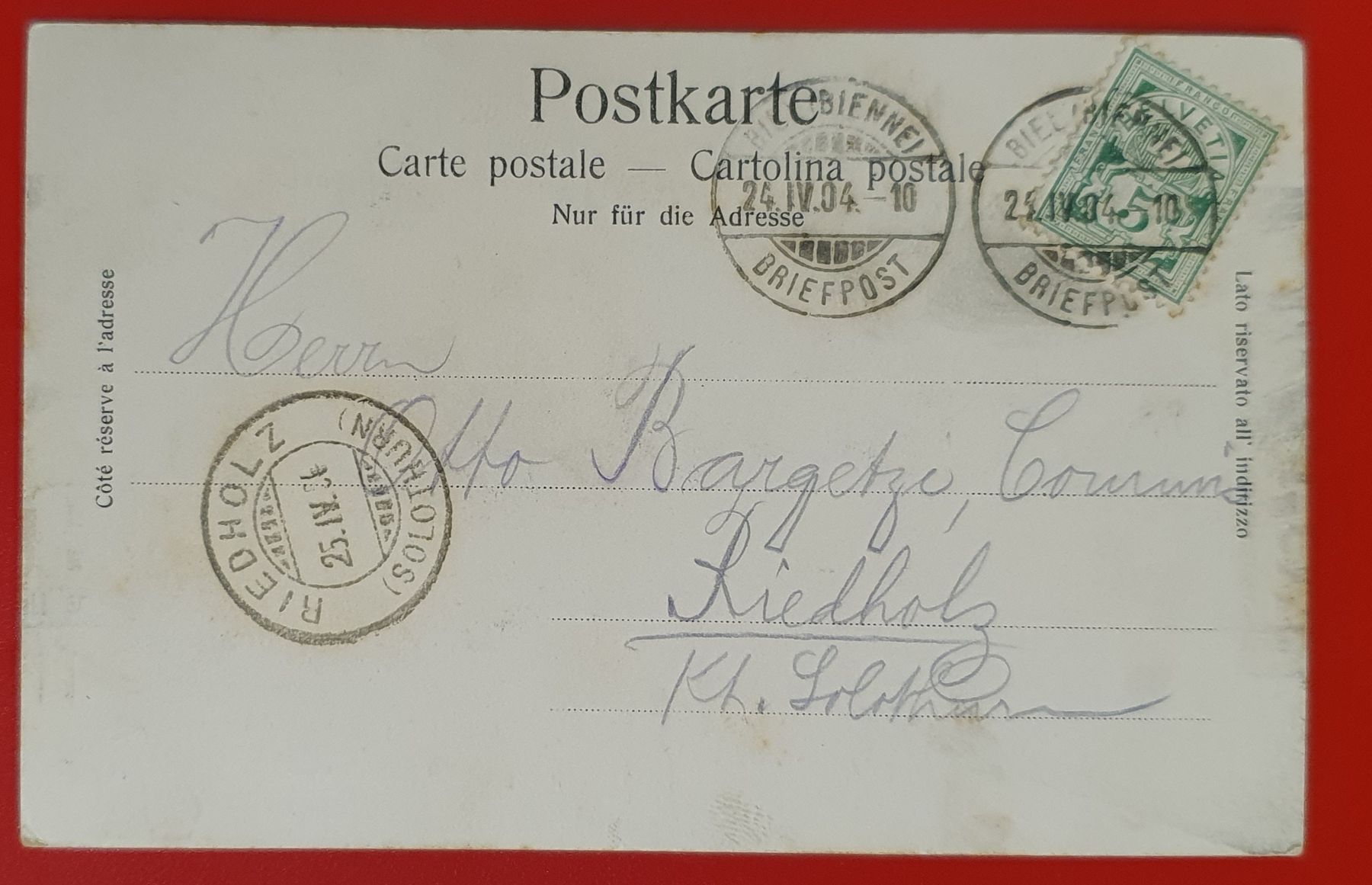 Cartoline postali: Bienne/Biel 1904 - Strassenbahn – Usato da Kreuzlingen venduto da Rschweiz1 1