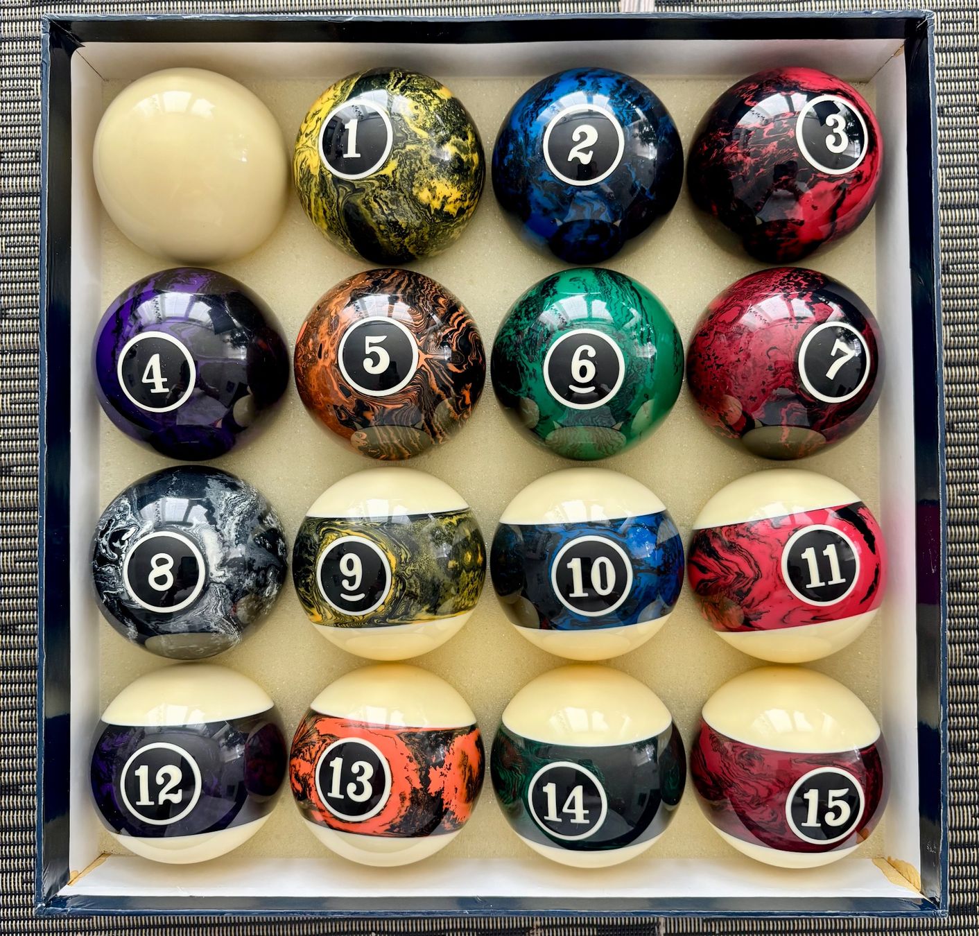Bälle: Pool Ball-Satz Marple 57,2 mm Marmoroptik 1 Set – Neu und originalverpackt aus Jona von nowbody2040