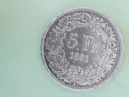 5 FRANKEN 1851 ***(250'000) ( Poste A+ )