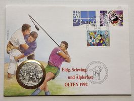 Medaille 20.2 gramm Eidg. Schwing Olten, silber  999.9