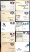 1937 Tschechoslowakei 10 Postkarten nach Schweiz ( Zürich )