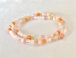 2fach Edelstein Armband Opal Rosenquarz Aventurin auf Mass