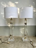 2 Stehlampen Acrylglas / Messing Vintage