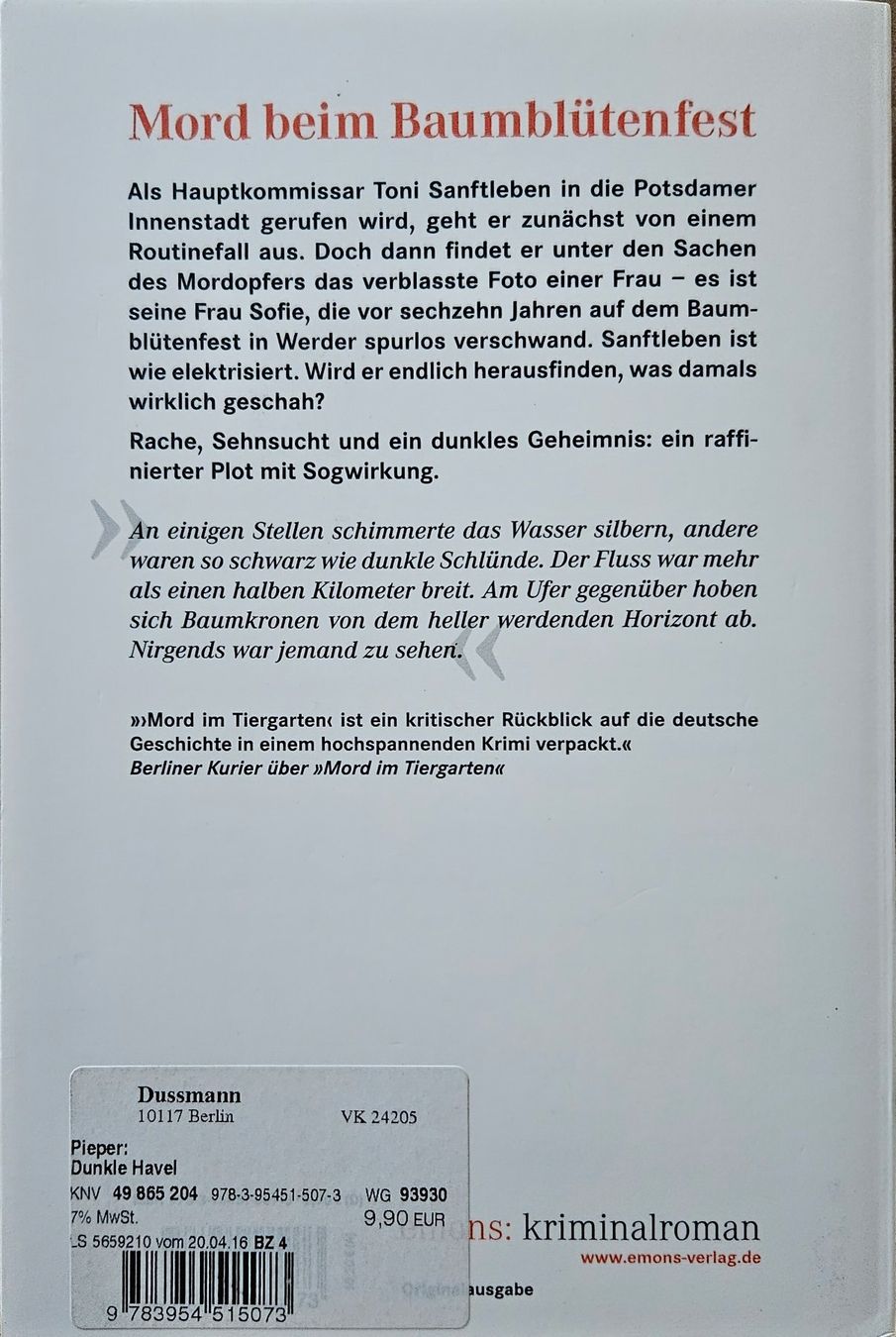 Libri: Tim Pieper - Dunkle Havel – Usato da Hinwil venduto da brucha01 1