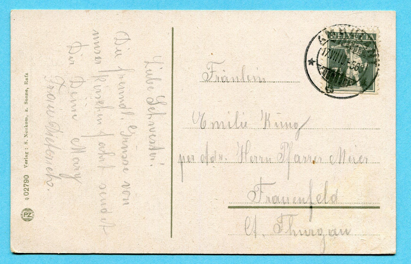 Cartoline postali: Rafz 1919 – Usato da Opfikon venduto da Prophila 1