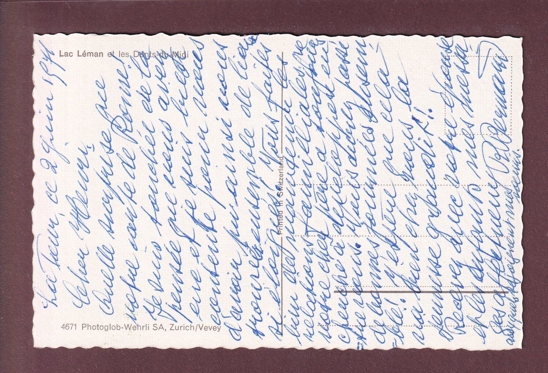 Cartes postales: LAC LEMAN - Dents du Midi - 1976 – D'occasion à Pully par nicecards 1