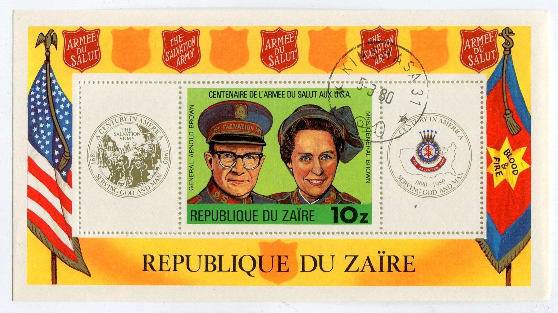 Alle Briefmarken: Block "Heilsarmee". Zaire. – Neu und originalverpackt aus Basel von Butsch5