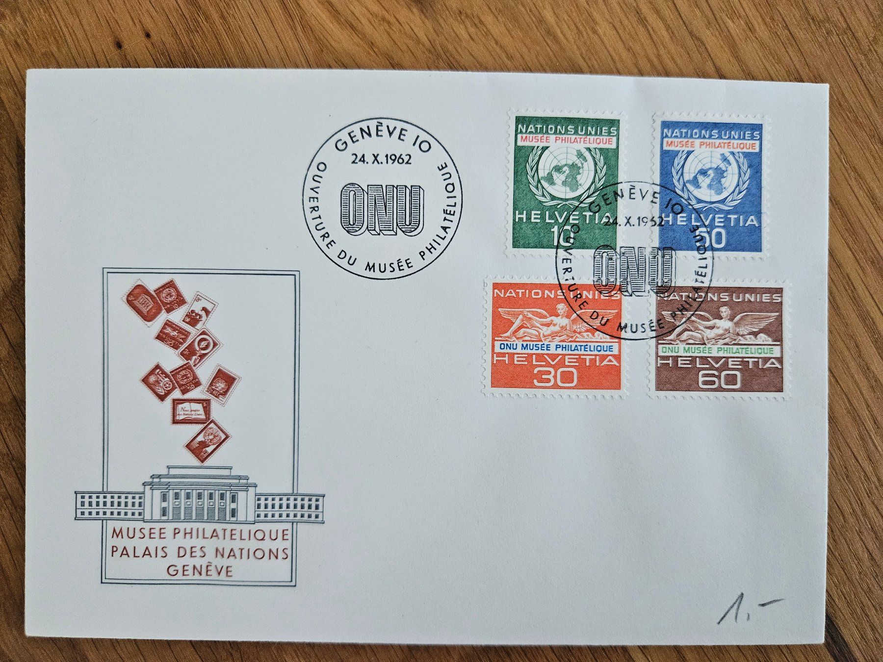 Tutti i francobolli: NU FDC 1962 für 1.-- – Usato da Buttikon SZ venduto da Marcelr