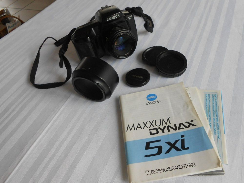 Minolta Fotocamera: MINOLTA DYNAX5xi Spiegelreflex analog AF LENS 50+Blenden t,a – Usato da Hallwil venduto da pkaiser44 1