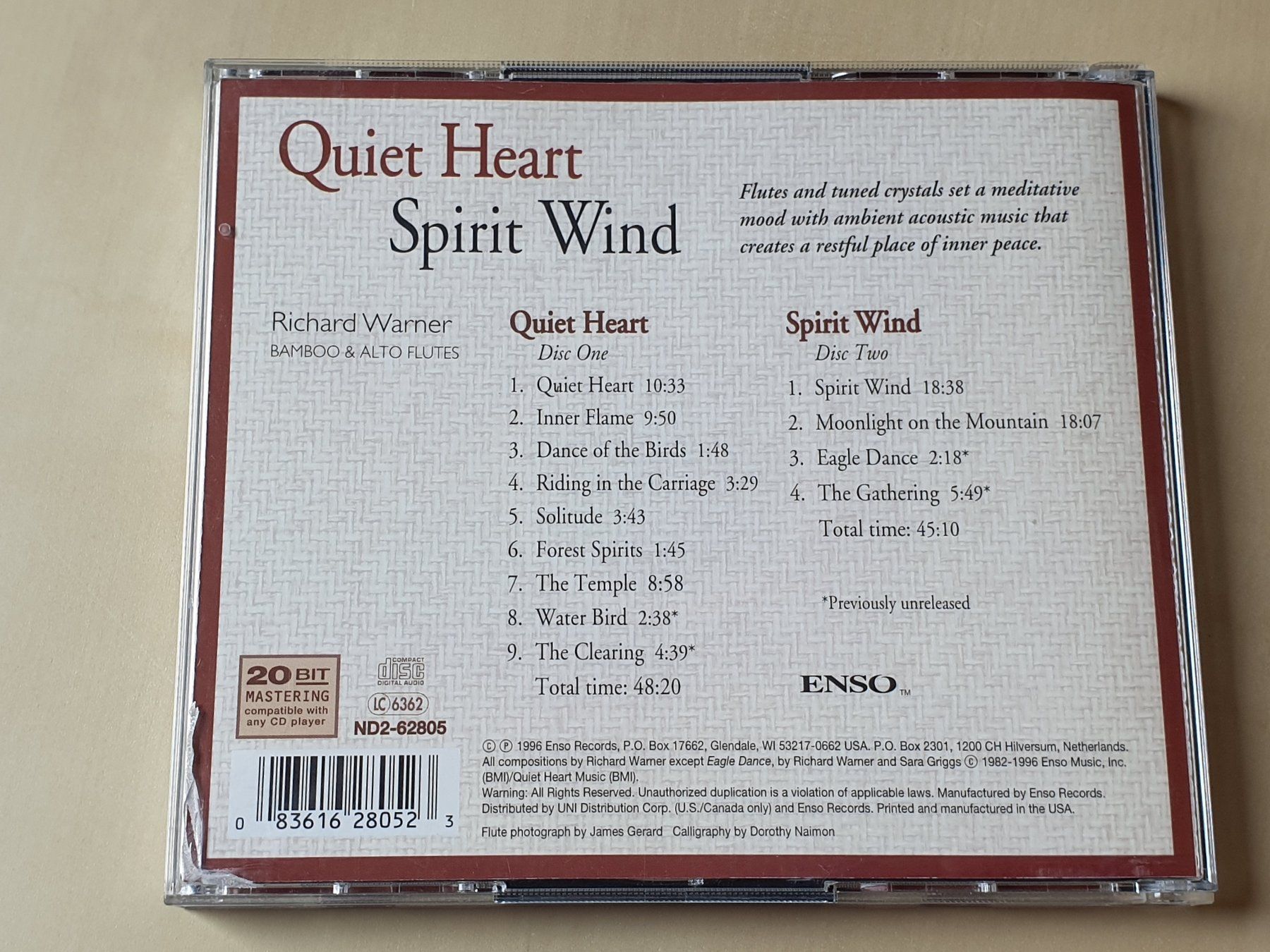 CD: Richard Warner Quiet Heart/Spirit Wind – Usato da Stansstad venduto da collectorsshop 1