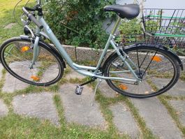 Damenvelo mit Korb, silber, gebraucht