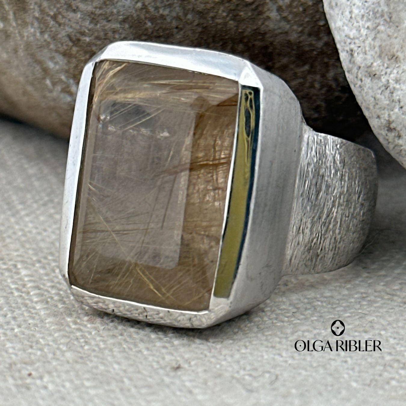 Olga Ribler Anelli: Unikate Silber Ring 925 mit Rutilquarz Grösse 58 – Nuovo (secondo la descrizione) da Luzern venduto da Schmuckoutlet