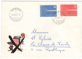 EUROPA 1957 - seltener FDC mit französischem ET-Stempel