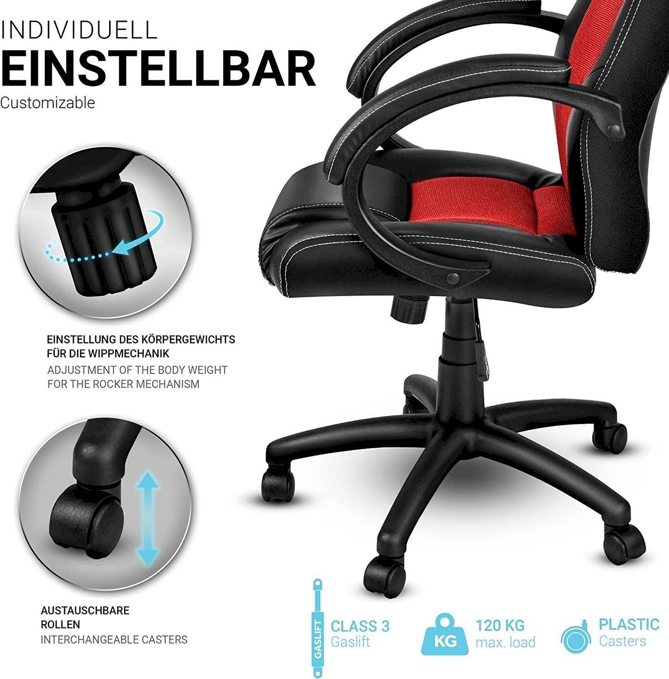 Sedie: TRESKO Racing Chefsessel schwarz/rot – Nuovo e nell'imballaggio originale da Bottighofen venduto da zaap 4