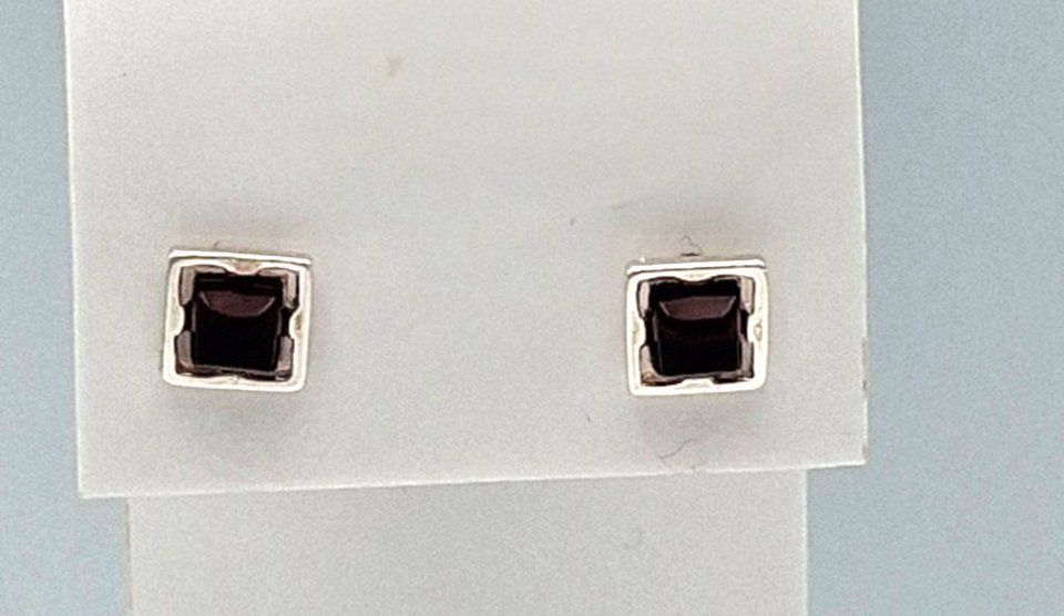Orecchini pendenti & Orecchini a lobo: Ohrstecker BERNSTEIN Quadrat Facettiert Rotbraun Modern – Nuovo e nell'imballaggio originale da Heiligkreuzsteinach venduto da schmucktime 4