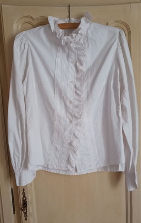 Romantische Vintage Bluse mit Spitzen Tracht antik XS 34