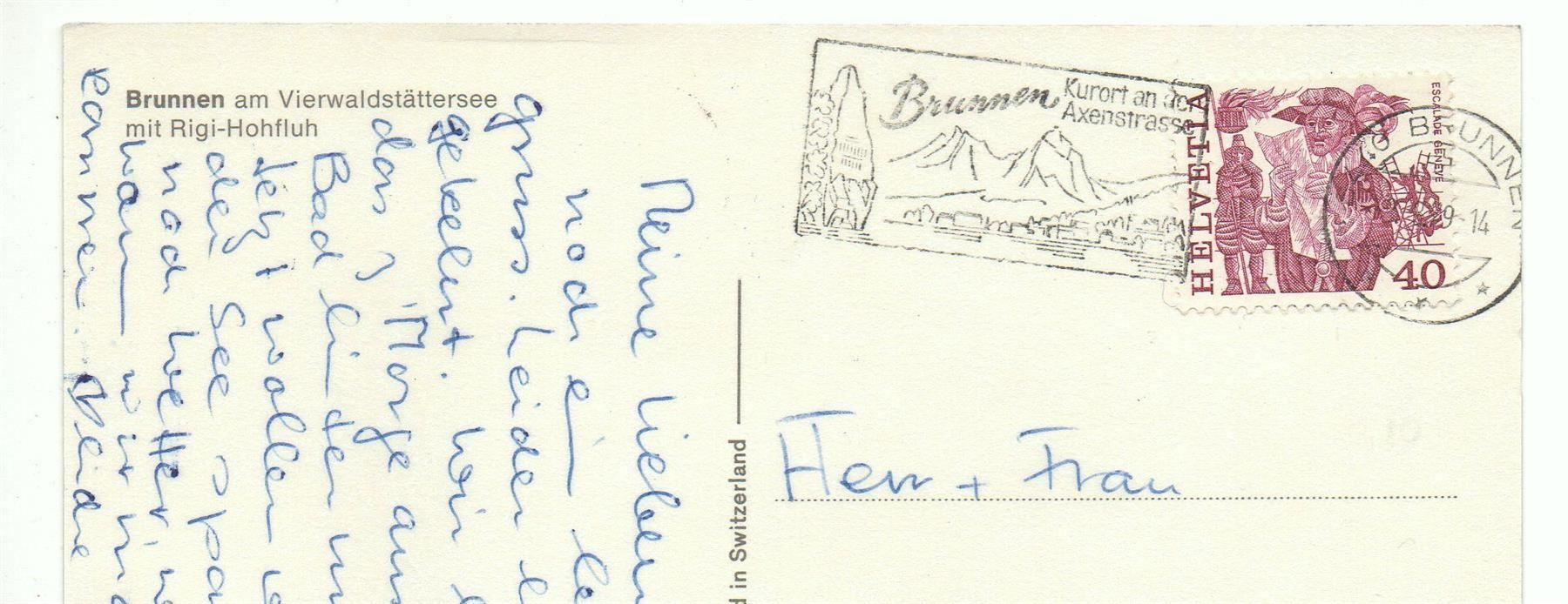 Cartes postales: BRUNNEN mit Rigi-Hohfluh – D'occasion à Jona par philajona 1