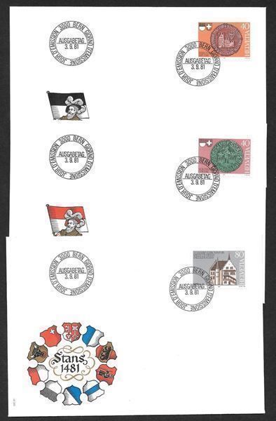 Alle Briefmarken: 3 FDC 660-662 Serie Einzelmarken ET 3.9.1981 – Neu (gemäss Beschreibung) aus Olten von clotaldi