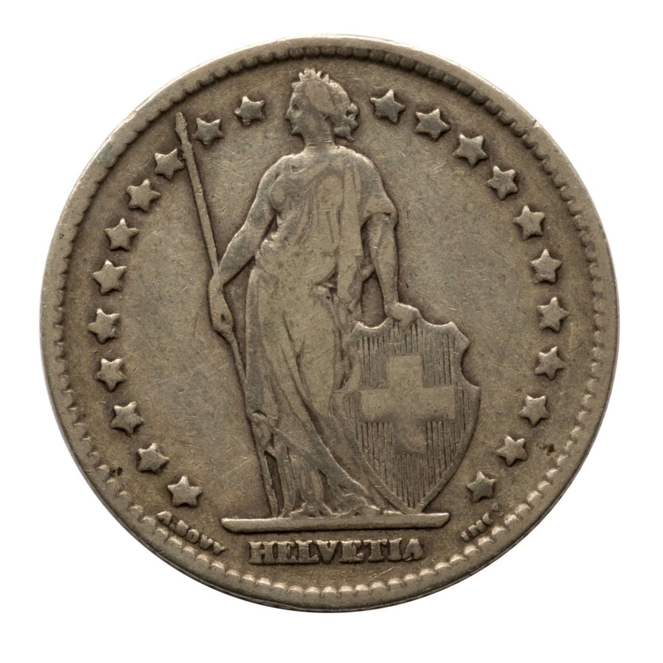 Tutti le monete: Schweiz - 1 Franken - 1903 - Silber – Usato da Rotkreuz venduto da Swiss-Coins 1