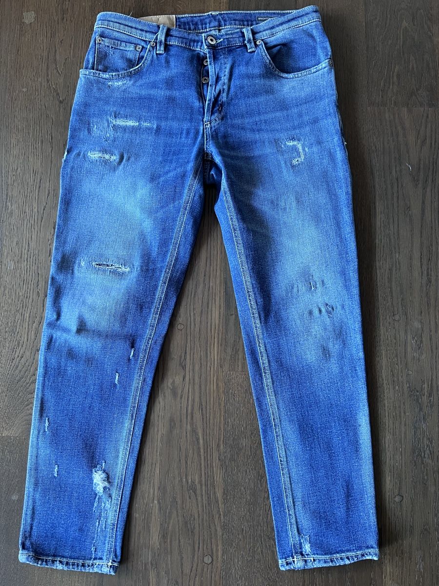 Dondup Jeans: Jeans DONDUP, Gr. 32, blau mit Flicken – Usato da Fraubrunnen venduto da Vpeck
