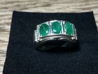 Smaragd - Ring aus vergoldetem Silber 925 - ca 54.5