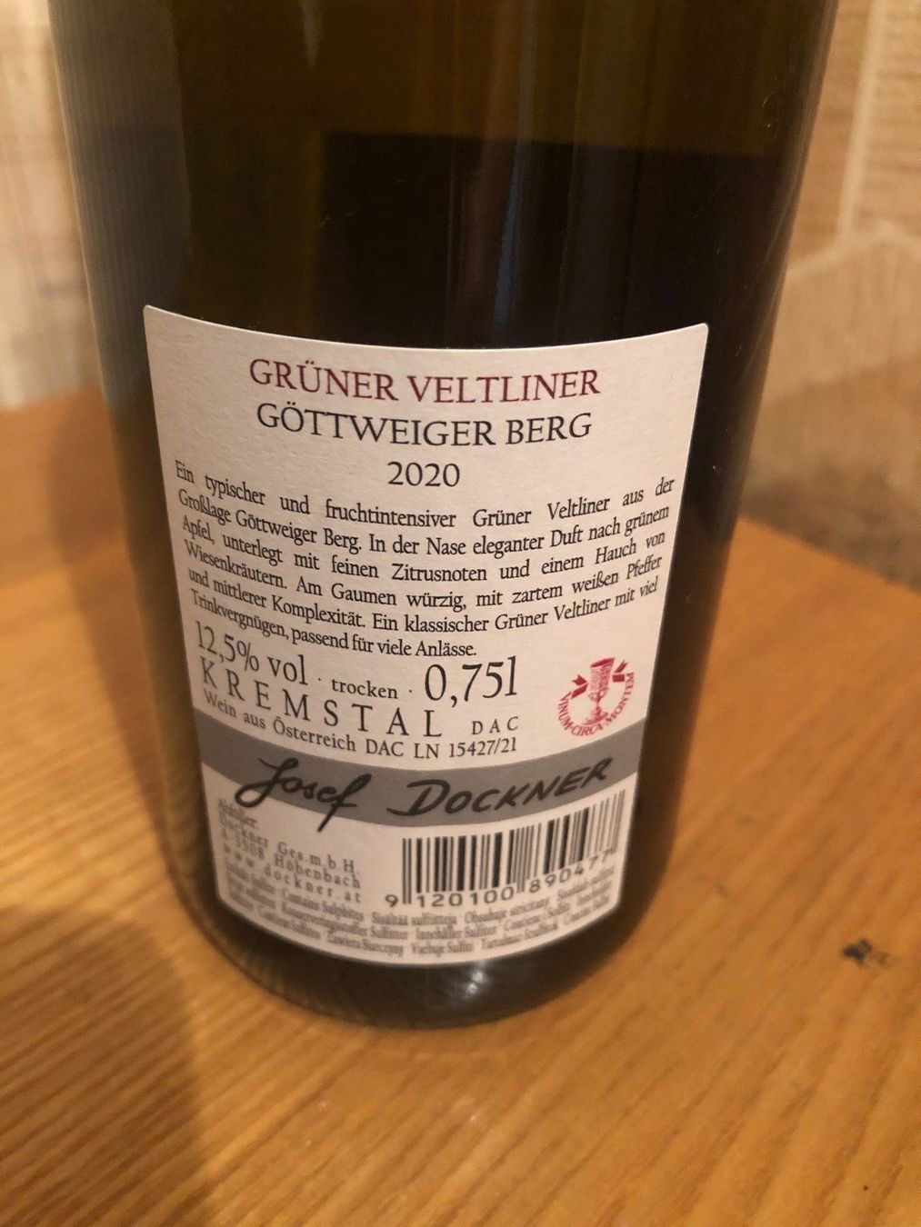 Vino: J.DOCKNER,Kremstal,Grüner Veltliner,2020 – Nuovo e nell'imballaggio originale da Wald ZH venduto da mlnt 9