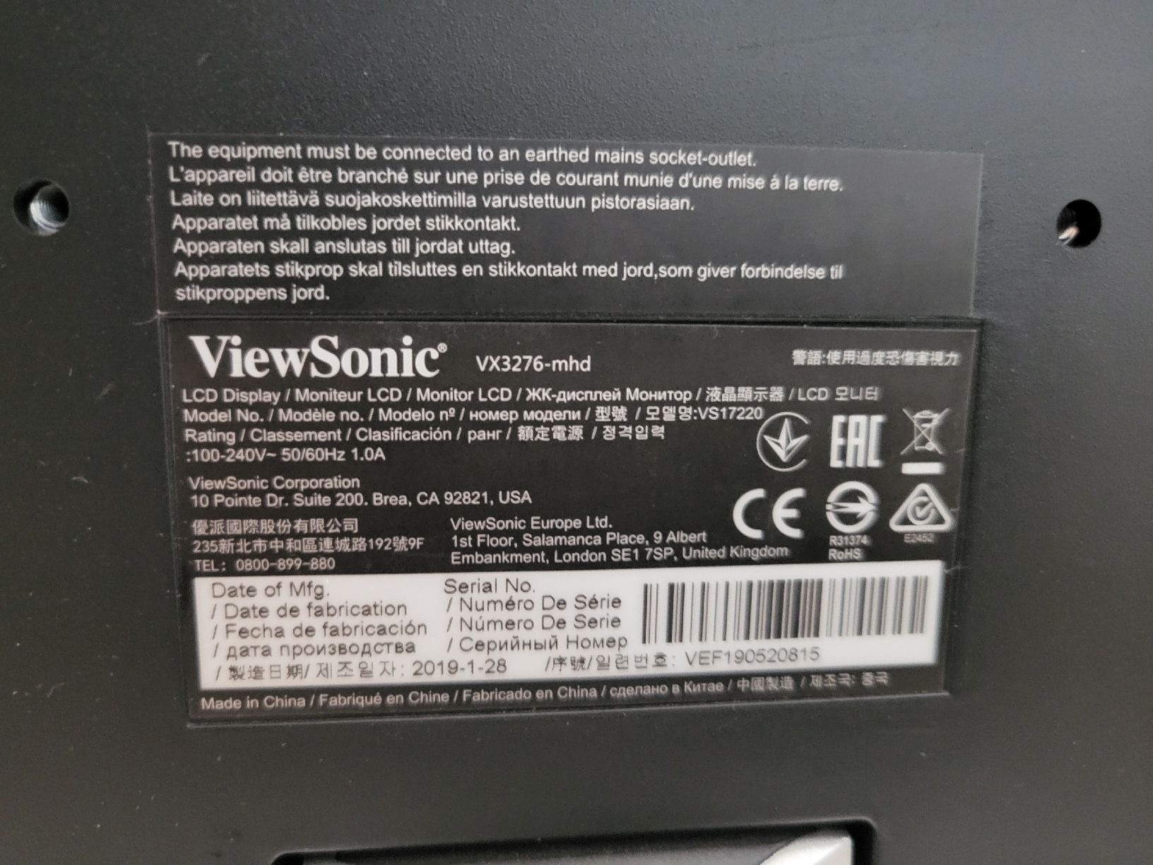 Viewsonic Monitor: Écran d'ordinateur View Sonic, haute résolution – Nuovo (secondo la descrizione) da Genève venduto da dac_82ny 2