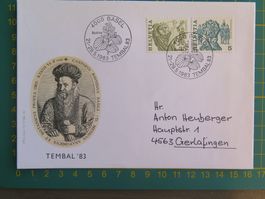 Ersttagsbrief Tembal 83 Basel Caspar Bauhin gebraucht