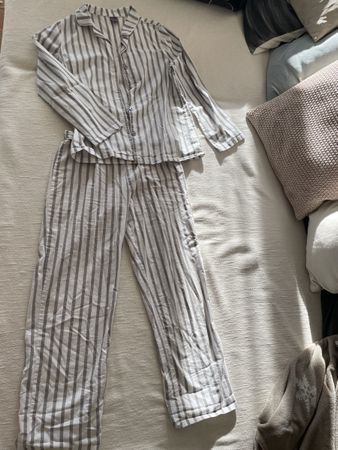 Naturaline Striped Cotton Pajama Set - 100% Cotton, Size S