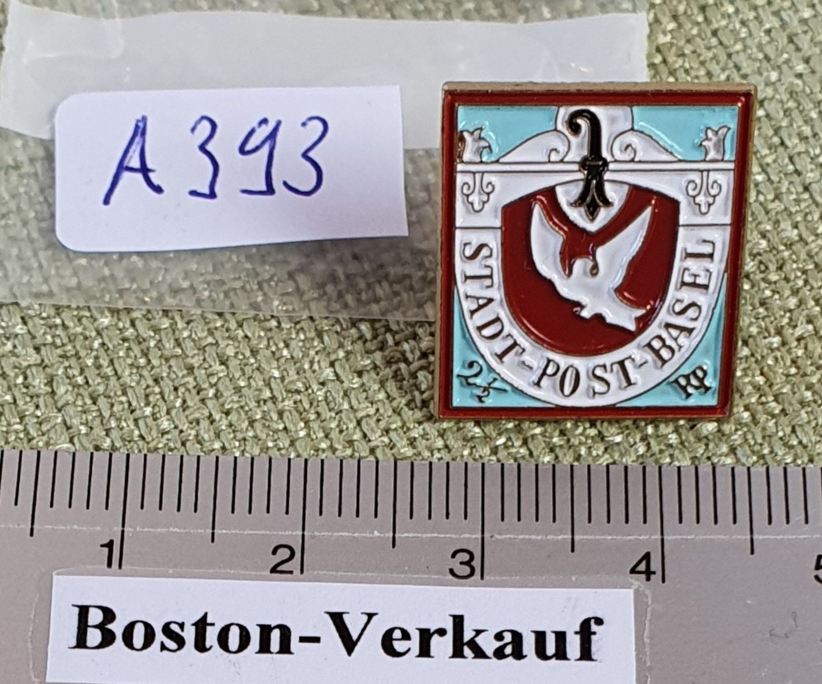 Placchette & Badge: A393 - Pin Stadt Post Basel Basler Taube – Usato da Reinach BL venduto da Boston-Verkauf 2