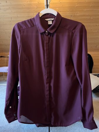 H&M Bluse, Weinrot/Lila/bordeaux, Grösse 36