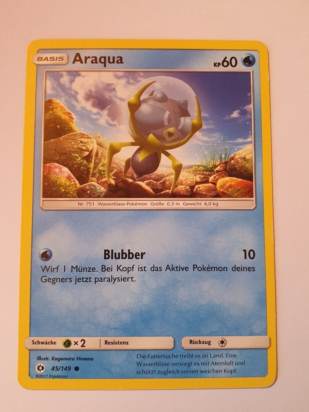 Pokémon Sammelbilder & Trading cards: Pokémon Araqua 2017 TCG Karte – Gebraucht aus Oberdorf BL von BaldenEagle